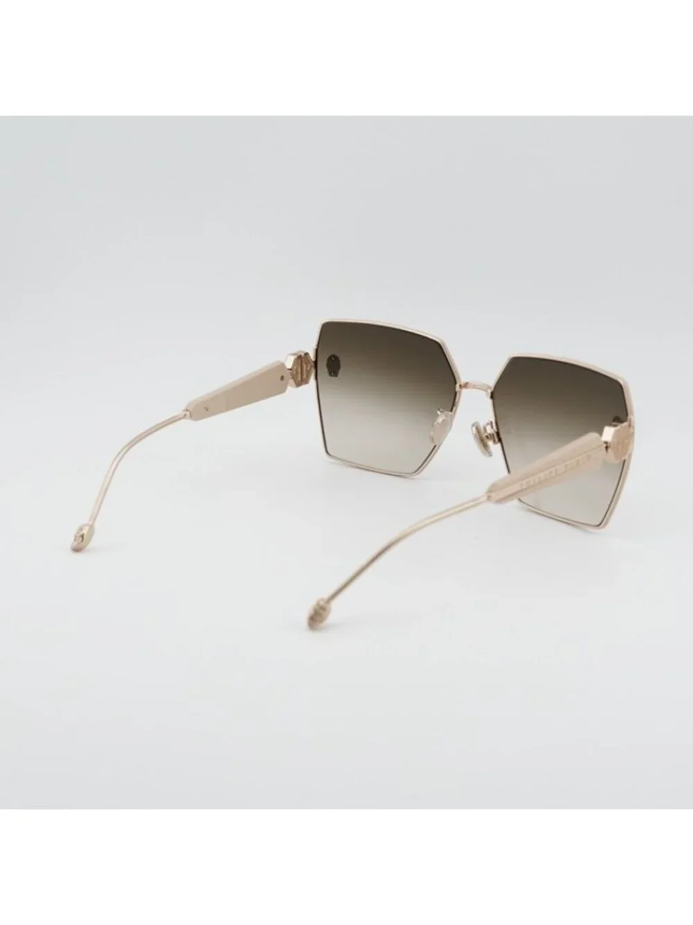 Philipp Plein SPP122S 0F47 Sunglasses Gold Square Frame, Brown Lenses